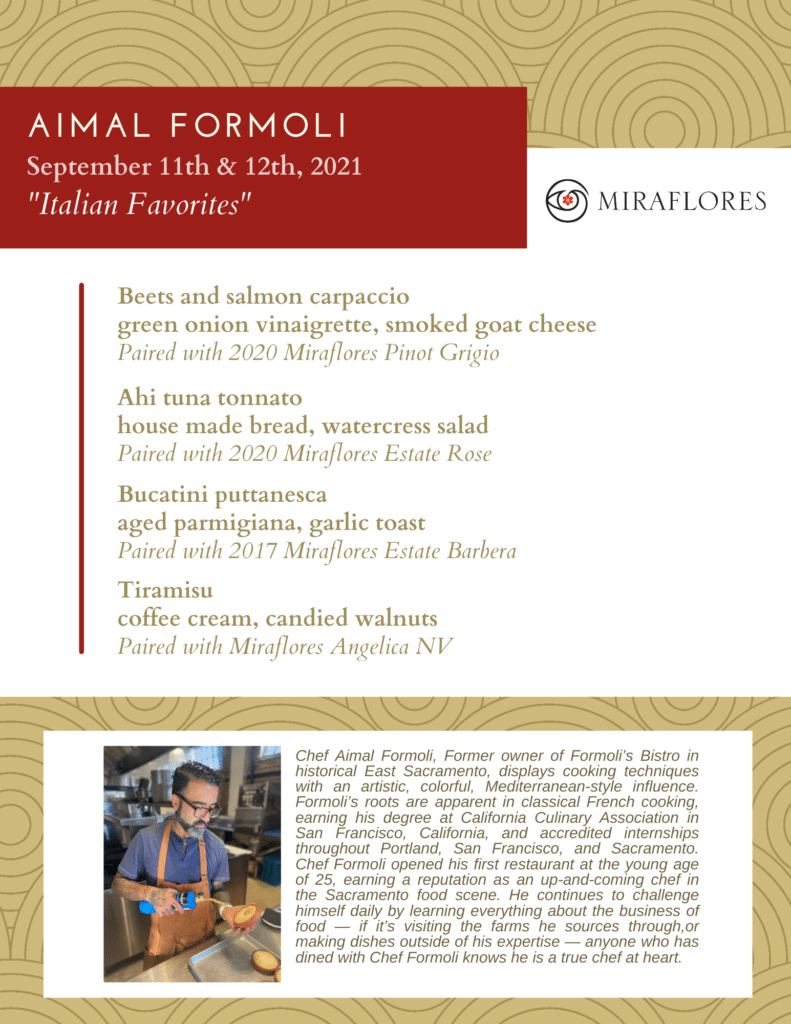 Summer Pairing with Chef Aimal Formoli