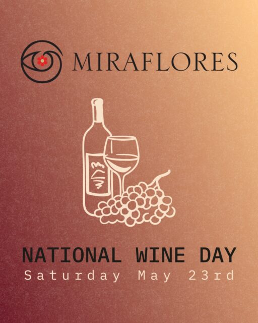 Sip, savor, celebrate! Join us this Saturday for National Wine Day at Miraflores! Purchase any 3 bottles and receive a complimentary wine stopper on us. Cheers to good wine and even better moments! 🍇🥂

#MirafloresWinery