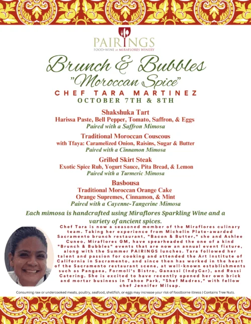 Brunch & Bubbles Moroccan Spice | Winery Event in El Dorado County
